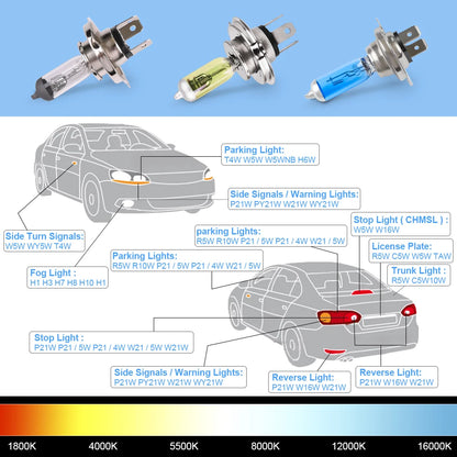 2pcs H7 Halogen Lights Car Head Light Bulb Lamp H7 12V 55W Super White 5000K-6000K 12V 100W Headlight Parking Halogen Bulb Light