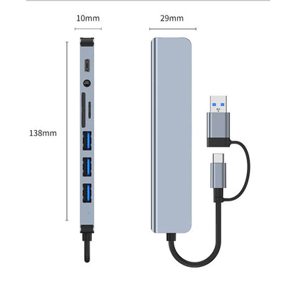 8 in 2 USB +Type C HUB Docking Station