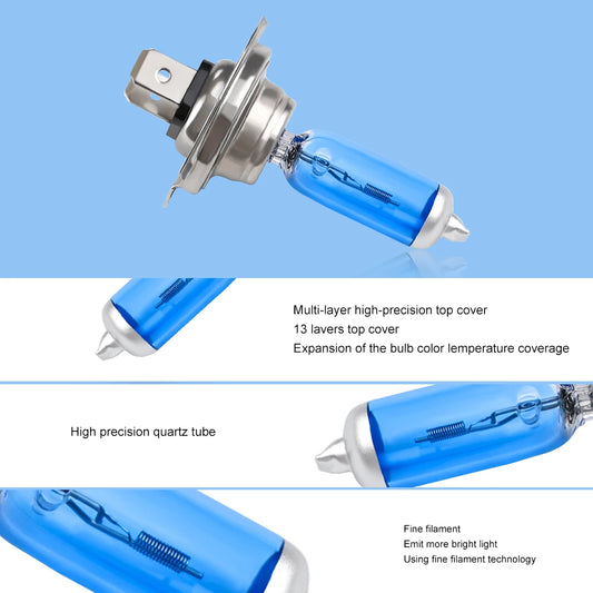 2pcs H7 Halogen Lights Car Head Light Bulb Lamp H7 12V 55W Super White 5000K-6000K 12V 100W Headlight Parking Halogen Bulb Light